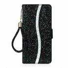 For Samsung Galaxy S25 Edge 5G Glitter Powder Filp Leather Phone Case(Black) - 2