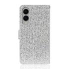 For Samsung Galaxy S25 Edge 5G Glitter Powder Filp Leather Phone Case(Silver) - 3