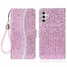 For Samsung Galaxy S25 FE 5G Glitter Powder Filp Leather Phone Case(Pink) - 1