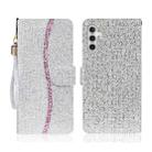 For Samsung Galaxy S25 FE 5G Glitter Powder Filp Leather Phone Case(Silver) - 1