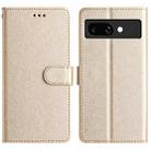 For Google Pixel 9a Silk Texture Horizontal Flip Leather Phone Case(Gold) - 1