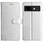 For Google Pixel 9a Silk Texture Horizontal Flip Leather Phone Case(Silver) - 1