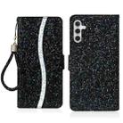 For Samsung Galaxy A16  4G / 5G Glitter Powder Filp Leather Phone Case(Black) - 1
