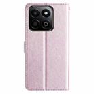 For Honor X7C 4G / 200 Smart Silk Texture Horizontal Flip Leather Phone Case(Rose Pink) - 3