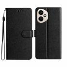 For Honor 400 Global Silk Texture Horizontal Flip Leather Phone Case(Black) - 1