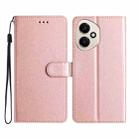 For Honor 400 Global Silk Texture Horizontal Flip Leather Phone Case(Rose Gold) - 1