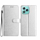For Honor 400 Lite Silk Texture Horizontal Flip Leather Phone Case(Silver) - 1