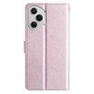 For Honor 400 Pro Global Silk Texture Horizontal Flip Leather Phone Case(Rose Pink) - 3