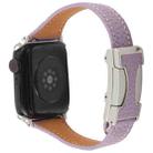 For Apple Watch 46mm / 49mm / 45mm / 44mm Slim Magnetic Buckle Genuine Leather Watch Band(Purple) - 2