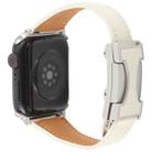 For Apple Watch 46mm / 49mm / 45mm / 44mm Slim Magnetic Buckle Genuine Leather Watch Band(Beige) - 2