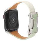 For Apple Watch 46mm / 49mm / 45mm / 44mm Slim Magnetic Buckle Genuine Leather Watch Band(Green Beige) - 2