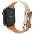 For Apple Watch 46mm / 49mm / 45mm / 44mm Slim Magnetic Buckle Genuine Leather Watch Band(Brown Beige) - 2