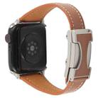 For Apple Watch 42mm / 41mm / 40mm / 38mm Slim Magnetic Buckle Genuine Leather Watch Band(Brown) - 2