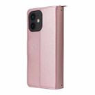 For iPhone 12 / 12 Pro Nine-card Slots Zipper Wallet Bag Leather Phone Case(Rose Gold) - 3