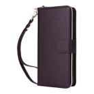 For iPhone 12 Pro Max Nine-card Slots Zipper Wallet Bag Leather Phone Case(Dark Purple) - 2