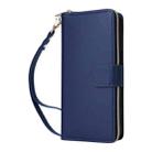 For iPhone 12 Pro Max Nine-card Slots Zipper Wallet Bag Leather Phone Case(Blue) - 2