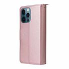 For iPhone 12 Pro Max Nine-card Slots Zipper Wallet Bag Leather Phone Case(Rose Gold) - 3