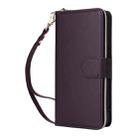 For iPhone 13 Pro Nine-card Slots Zipper Wallet Bag Leather Phone Case(Dark Purple) - 2