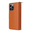 For iPhone 13 Pro Nine-card Slots Zipper Wallet Bag Leather Phone Case(Brown) - 3