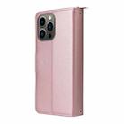 For iPhone 13 Pro Nine-card Slots Zipper Wallet Bag Leather Phone Case(Rose Gold) - 3