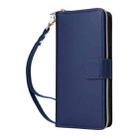 For iPhone 13 Pro Max Nine-card Slots Zipper Wallet Bag Leather Phone Case(Blue) - 2