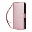 For iPhone 14 / 13 Nine-card Slots Zipper Wallet Bag Leather Phone Case(Rose Gold) - 2