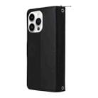 For iPhone 14 Pro Nine-card Slots Zipper Wallet Bag Leather Phone Case(Black) - 3