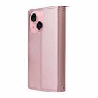 For iPhone 15 Plus / 14 Plus Nine-card Slots Zipper Wallet Bag Leather Phone Case(Rose Gold) - 3