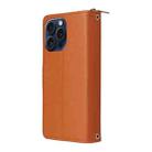 For iPhone 15 Pro Nine-card Slots Zipper Wallet Bag Leather Phone Case(Brown) - 3