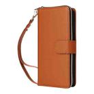 For iPhone 15 Pro Max Nine-card Slots Zipper Wallet Bag Leather Phone Case(Brown) - 2