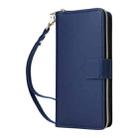 For iPhone 16 Pro Nine-card Slots Zipper Wallet Bag Leather Phone Case(Blue) - 2