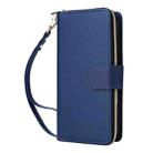 For iPhone 16 Nine-card Slots Zipper Wallet Bag Leather Phone Case(Blue) - 2