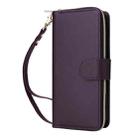 For iPhone 16 Plus Nine-card Slots Zipper Wallet Bag Leather Phone Case(Dark Purple) - 2