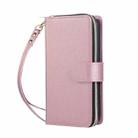 For iPhone 16e Nine-card Slots Zipper Wallet Bag Leather Phone Case(Rose Gold) - 2