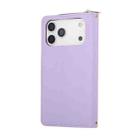 For iPhone 17 Pro Max Nine-card Slots Zipper Wallet Bag Leather Phone Case(Light Purple) - 3