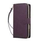 For iPhone 17 Pro Max Nine-card Slots Zipper Wallet Bag Leather Phone Case(Dark Purple) - 2