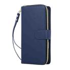 For iPhone 17 Pro Max Nine-card Slots Zipper Wallet Bag Leather Phone Case(Blue) - 2