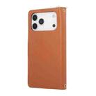 For iPhone 17 Pro Max Nine-card Slots Zipper Wallet Bag Leather Phone Case(Brown) - 3