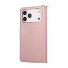 For iPhone 17 Pro Max Nine-card Slots Zipper Wallet Bag Leather Phone Case(Rose Gold) - 3