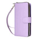 For iPhone 17 Nine-card Slots Zipper Wallet Bag Leather Phone Case(Light Purple) - 2
