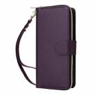 For iPhone 17 Nine-card Slots Zipper Wallet Bag Leather Phone Case(Dark Purple) - 2