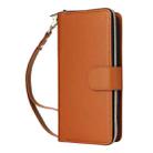 For iPhone 17 Nine-card Slots Zipper Wallet Bag Leather Phone Case(Brown) - 2