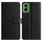 For Motorola Moto G35 Silk Texture Horizontal Flip Leather Phone Case(Black) - 1