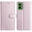 For Motorola Moto G35 Silk Texture Horizontal Flip Leather Phone Case(Rose Pink) - 1