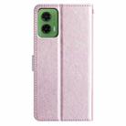 For Motorola Moto G35 Silk Texture Horizontal Flip Leather Phone Case(Rose Pink) - 3