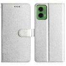 For Motorola Moto G35 Silk Texture Horizontal Flip Leather Phone Case(Silver) - 1