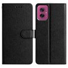 For Motorola Moto G55 Silk Texture Horizontal Flip Leather Phone Case(Black) - 1