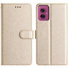 For Motorola Moto G55 Silk Texture Horizontal Flip Leather Phone Case(Gold) - 1