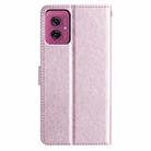 For Motorola Moto G55 Silk Texture Horizontal Flip Leather Phone Case(Rose Pink) - 3