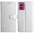 For Motorola Moto G55 Silk Texture Horizontal Flip Leather Phone Case(Silver) - 1